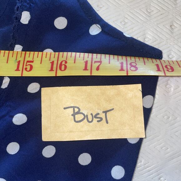 Abercrombie & Fitch Polka Dot Navy and White Swing Dress Size Large - Picture 12 of 15